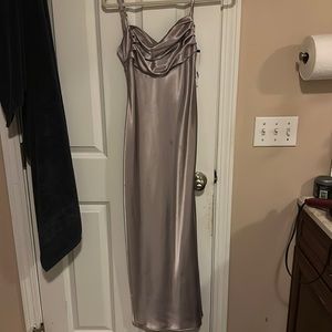 Zara silver slip dress
